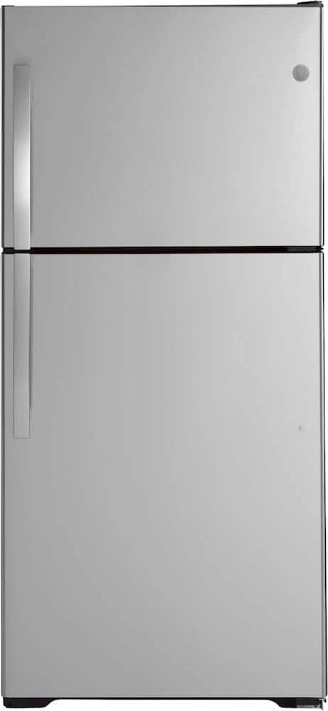 GE - 30 in. Wide 19.2 Cu. Ft. Top-Freezer Refrigerator with Premium Inner Door Modular Bins - Stainless Steel