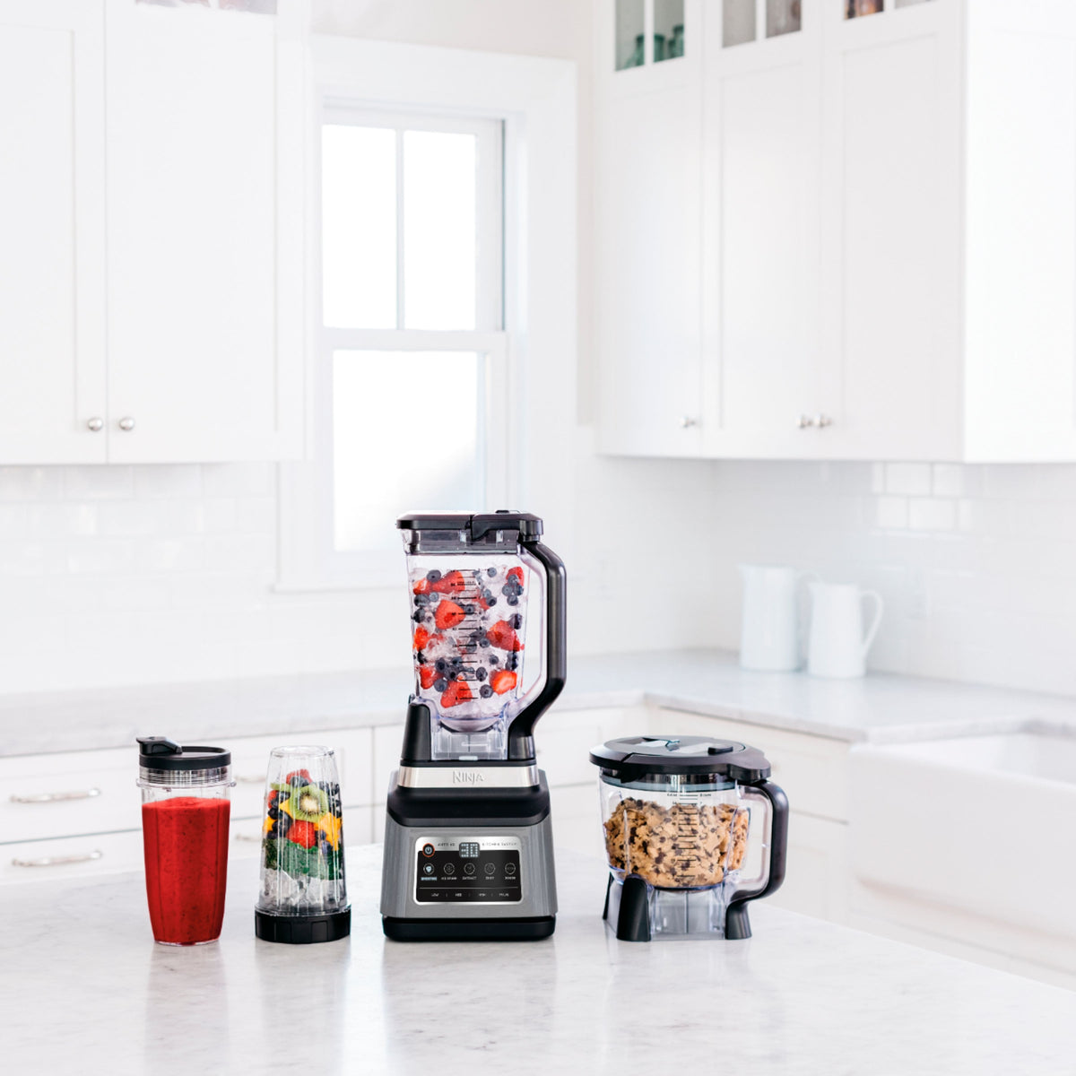 Ninja - Professional Plus Kitchen System with Auto-iQ & (2) 24oz Single-Serve Cups - Stainless Steel