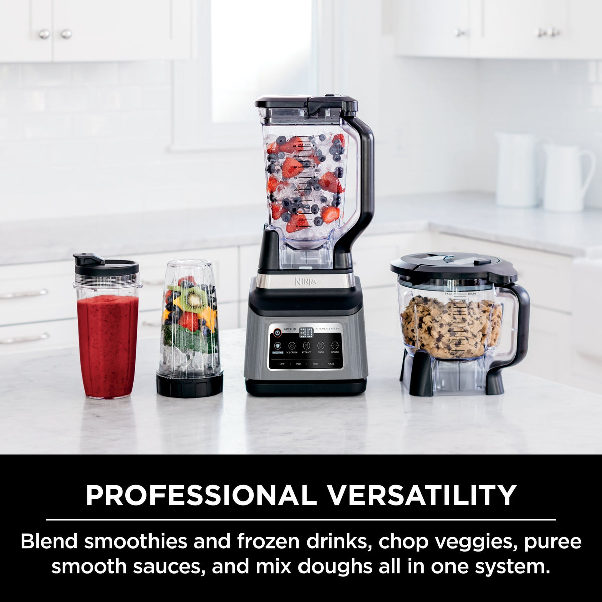 Ninja - Professional Plus Kitchen System with Auto-iQ & (2) 24oz Single-Serve Cups - Stainless Steel
