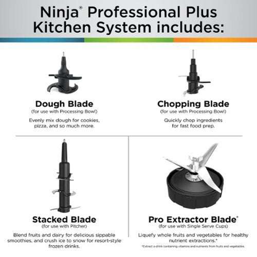 Ninja - Professional Plus Kitchen System with Auto-iQ & (2) 24oz Single-Serve Cups - Stainless Steel