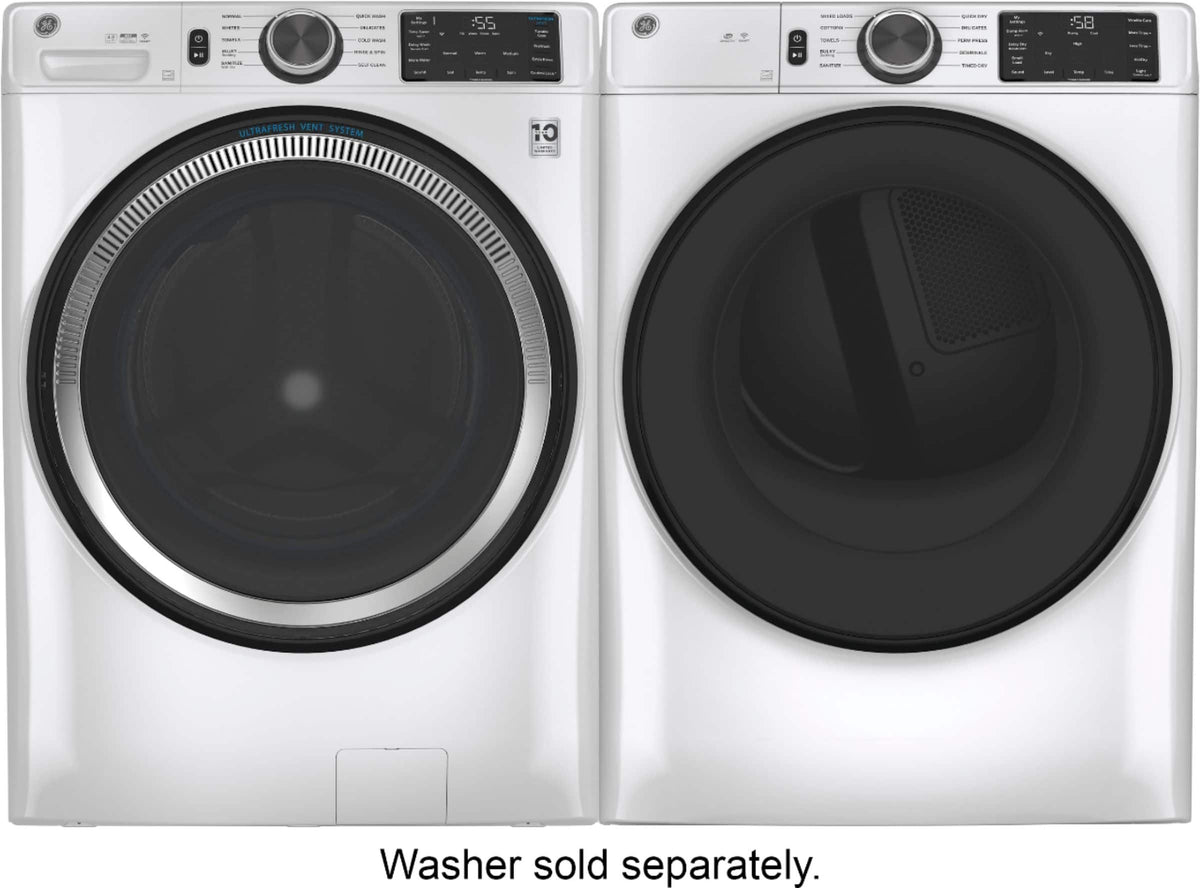 GE - 7.8 Cu. Ft. Stackable Smart 10-Cycle Electric Dryer - White