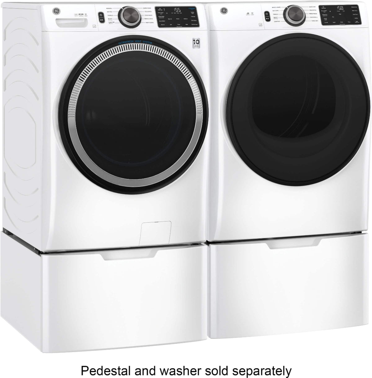 GE - 7.8 Cu. Ft. Stackable Smart 10-Cycle Electric Dryer - White