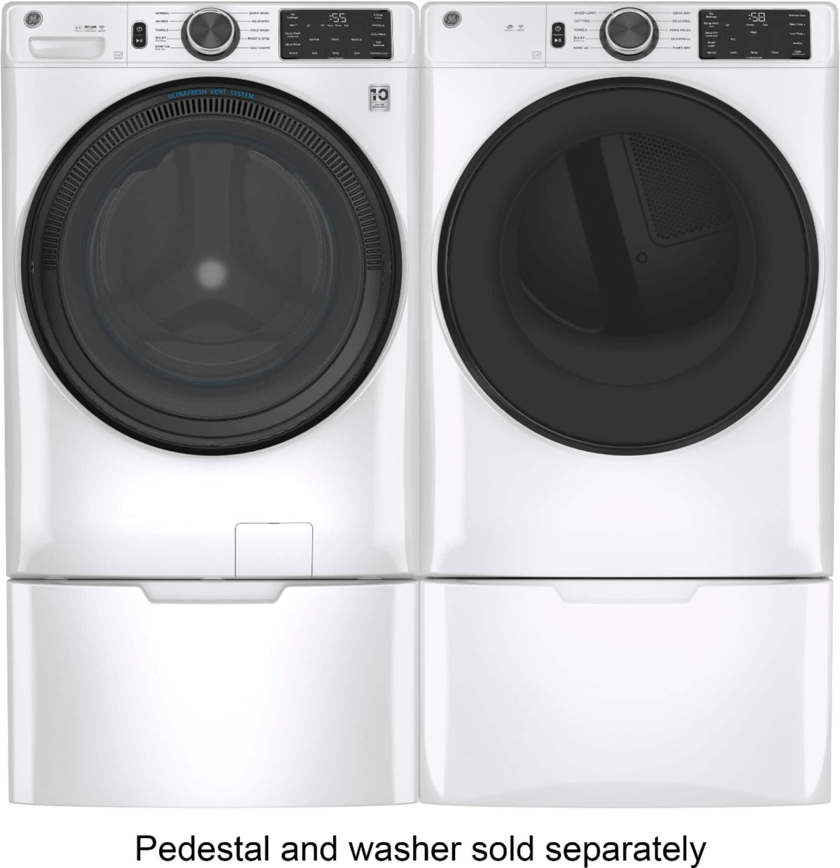 GE - 7.8 Cu. Ft. Stackable Smart 10-Cycle Electric Dryer - White