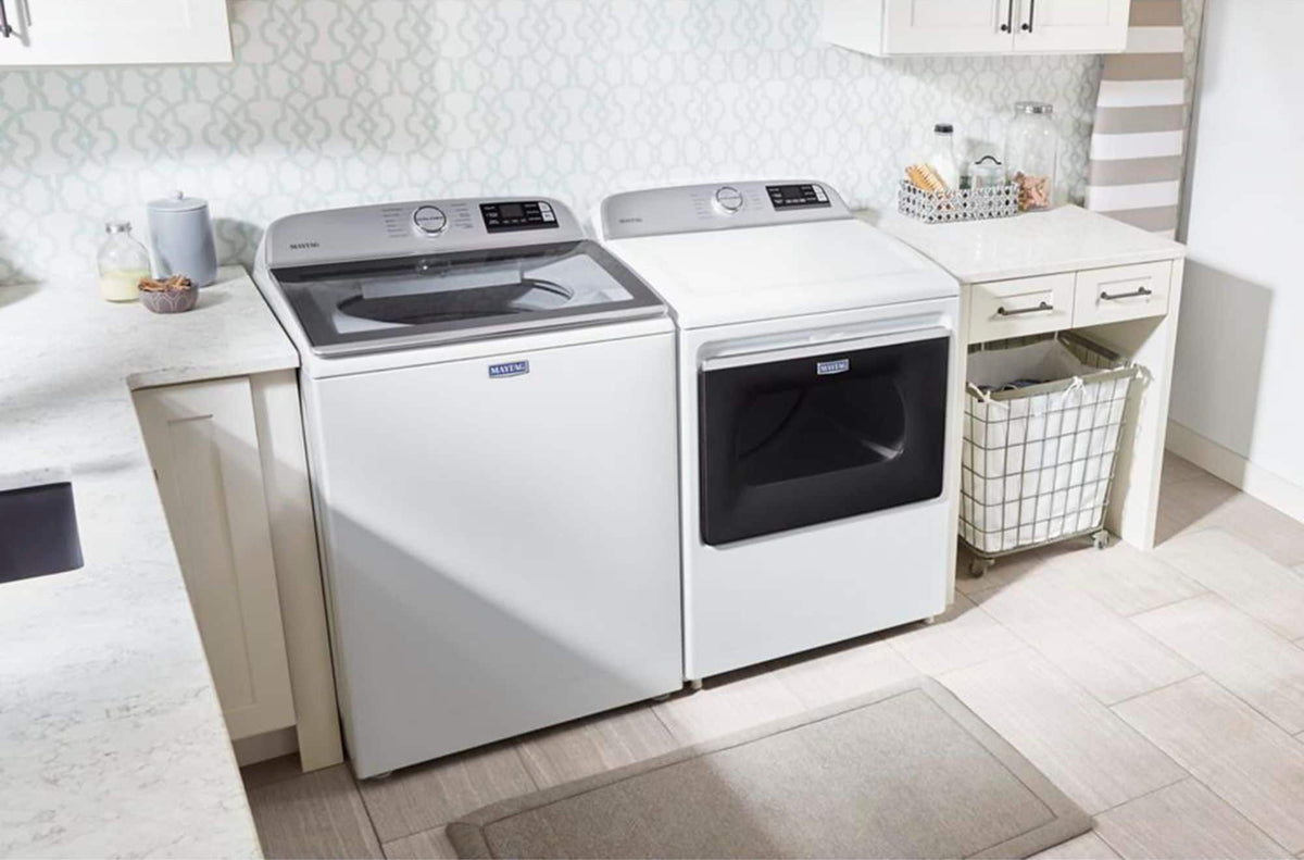Maytag - 7.4 Cu. Ft. Smart Electric Dryer with Extra Power Button - White