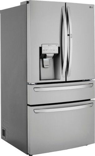 LG - 36-in 22.5 Cu. Ft. 4-Door French Door-in-Door Counter-Depth Smart Refrigerator with Craft Ice - Stainless Steel