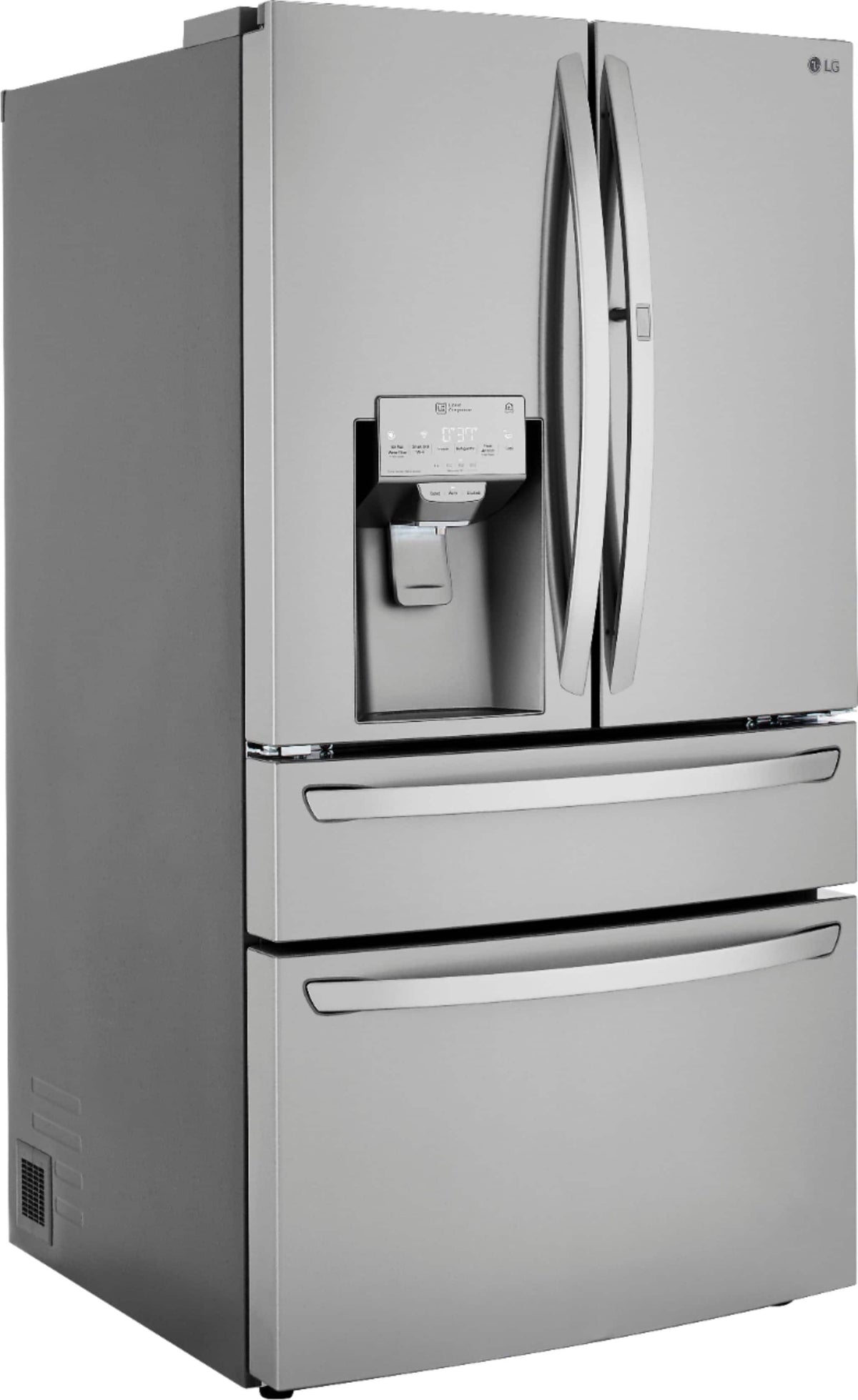 LG - 36-in 22.5 Cu. Ft. 4-Door French Door-in-Door Counter-Depth Smart Refrigerator with Craft Ice - Stainless Steel