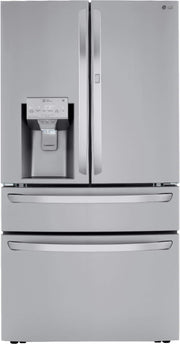 LG - 36-in 22.5 Cu. Ft. 4-Door French Door-in-Door Counter-Depth Smart Refrigerator with Craft Ice - Stainless Steel