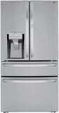 LG - 36-in 22.5 Cu. Ft. 4-Door French Door-in-Door Counter-Depth Smart Refrigerator with Craft Ice - Stainless Steel