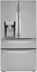 LG - 36-in 22.5 Cu. Ft. 4-Door French Door-in-Door Counter-Depth Smart Refrigerator with Craft Ice - Stainless Steel