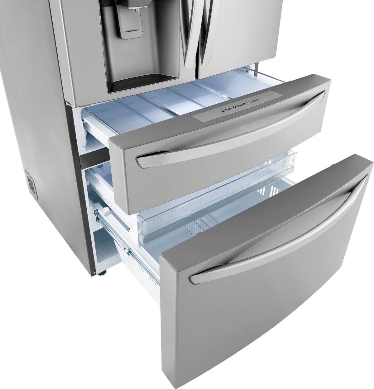 LG - 36-in 22.5 Cu. Ft. 4-Door French Door-in-Door Counter-Depth Smart Refrigerator with Craft Ice - Stainless Steel