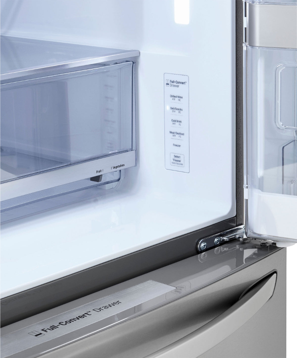 LG - 36-in 22.5 Cu. Ft. 4-Door French Door-in-Door Counter-Depth Smart Refrigerator with Craft Ice - Stainless Steel