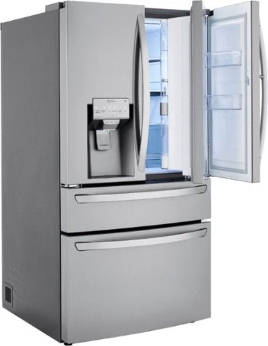 LG - 36-in 22.5 Cu. Ft. 4-Door French Door-in-Door Counter-Depth Smart Refrigerator with Craft Ice - Stainless Steel