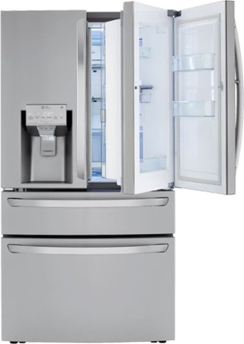 LG - 36-in 22.5 Cu. Ft. 4-Door French Door-in-Door Counter-Depth Smart Refrigerator with Craft Ice - Stainless Steel