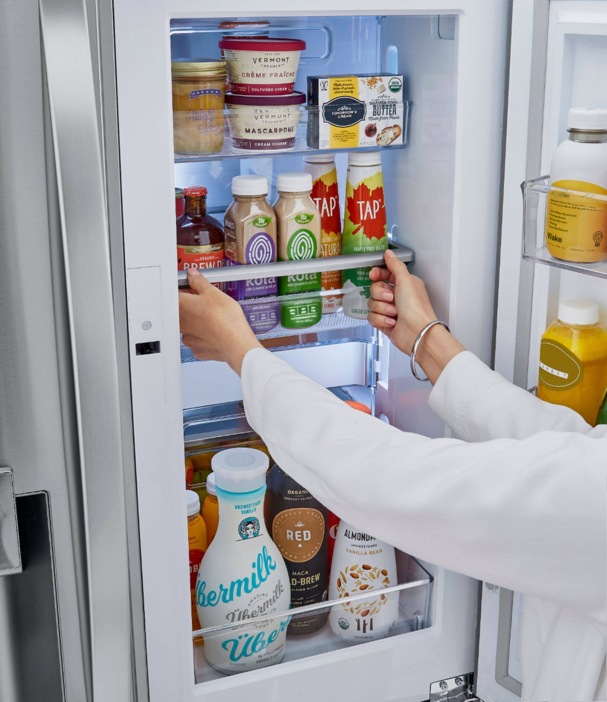 LG - 36-in 22.5 Cu. Ft. 4-Door French Door-in-Door Counter-Depth Smart Refrigerator with Craft Ice - Stainless Steel