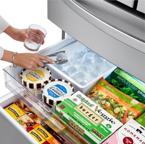 LG - 36-in 22.5 Cu. Ft. 4-Door French Door-in-Door Counter-Depth Smart Refrigerator with Craft Ice - Stainless Steel
