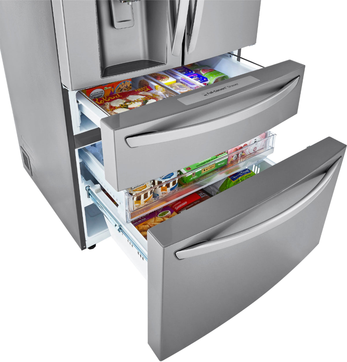 LG - 36-in 22.5 Cu. Ft. 4-Door French Door-in-Door Counter-Depth Smart Refrigerator with Craft Ice - Stainless Steel