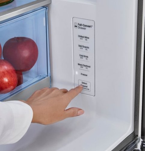 LG - 36-in 22.5 Cu. Ft. 4-Door French Door-in-Door Counter-Depth Smart Refrigerator with Craft Ice - Stainless Steel