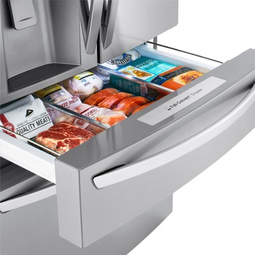 LG - 36-in 22.5 Cu. Ft. 4-Door French Door-in-Door Counter-Depth Smart Refrigerator with Craft Ice - Stainless Steel