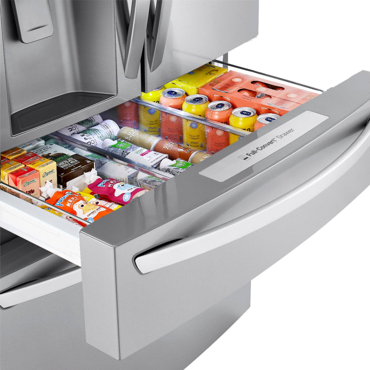 LG - 36-in 22.5 Cu. Ft. 4-Door French Door-in-Door Counter-Depth Smart Refrigerator with Craft Ice - Stainless Steel