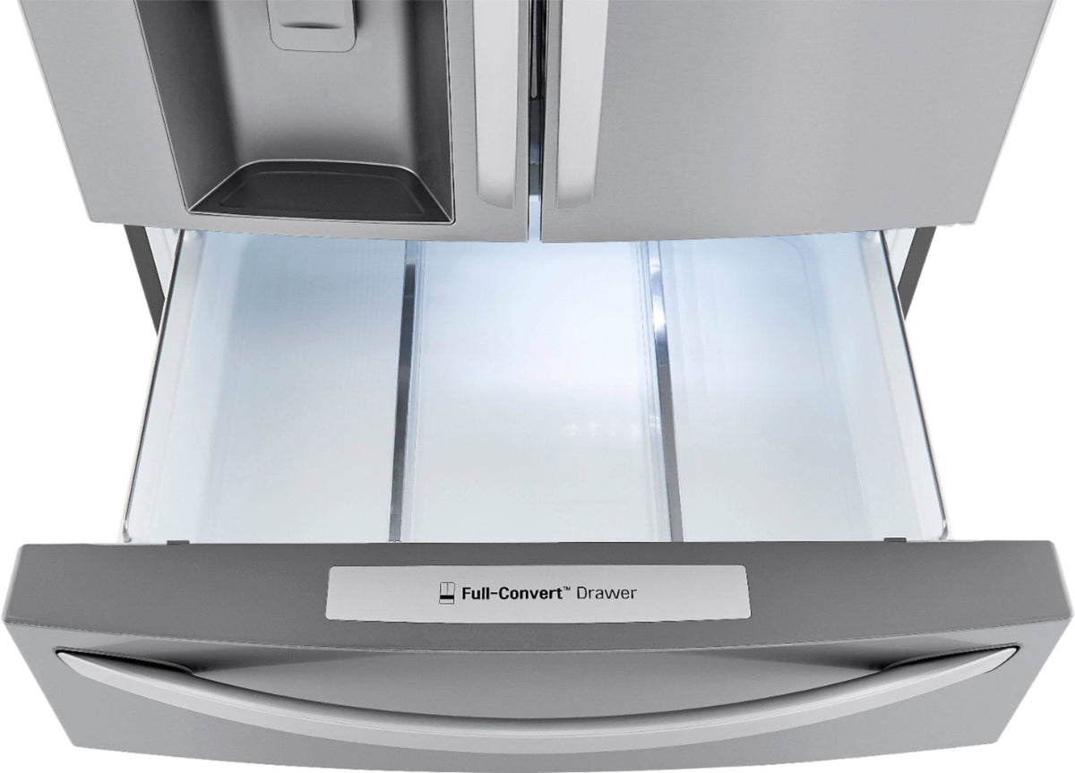 LG - 36-in 22.5 Cu. Ft. 4-Door French Door-in-Door Counter-Depth Smart Refrigerator with Craft Ice - Stainless Steel