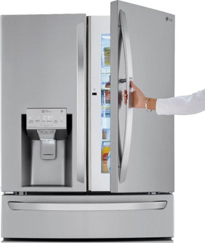 LG - 36-in 22.5 Cu. Ft. 4-Door French Door-in-Door Counter-Depth Smart Refrigerator with Craft Ice - Stainless Steel