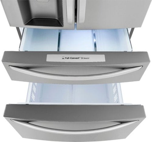 LG - 36-in 22.5 Cu. Ft. 4-Door French Door-in-Door Counter-Depth Smart Refrigerator with Craft Ice - Stainless Steel