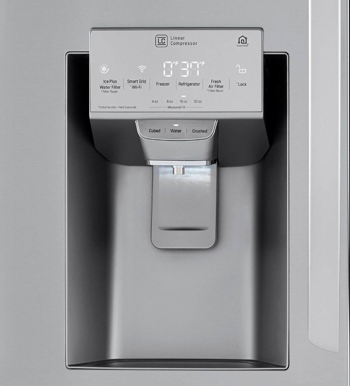 LG - 36-in 22.5 Cu. Ft. 4-Door French Door-in-Door Counter-Depth Smart Refrigerator with Craft Ice - Stainless Steel