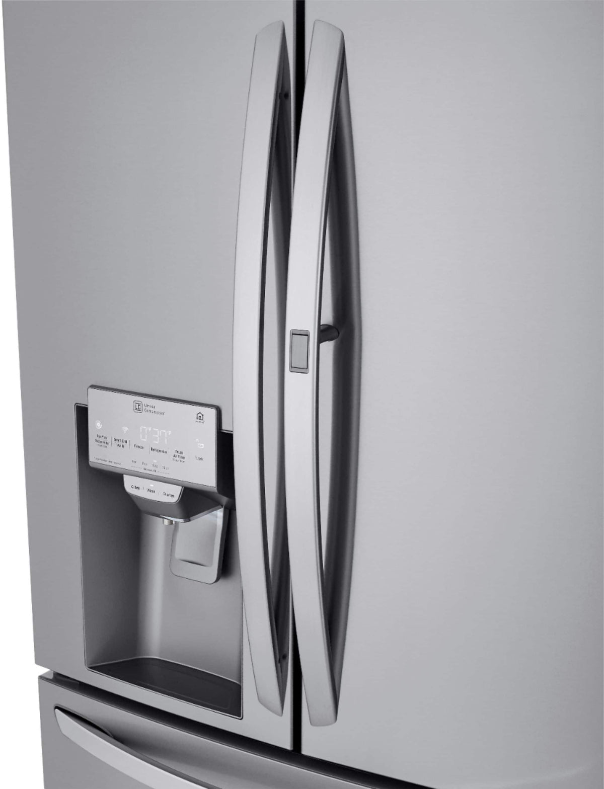LG - 36-in 22.5 Cu. Ft. 4-Door French Door-in-Door Counter-Depth Smart Refrigerator with Craft Ice - Stainless Steel