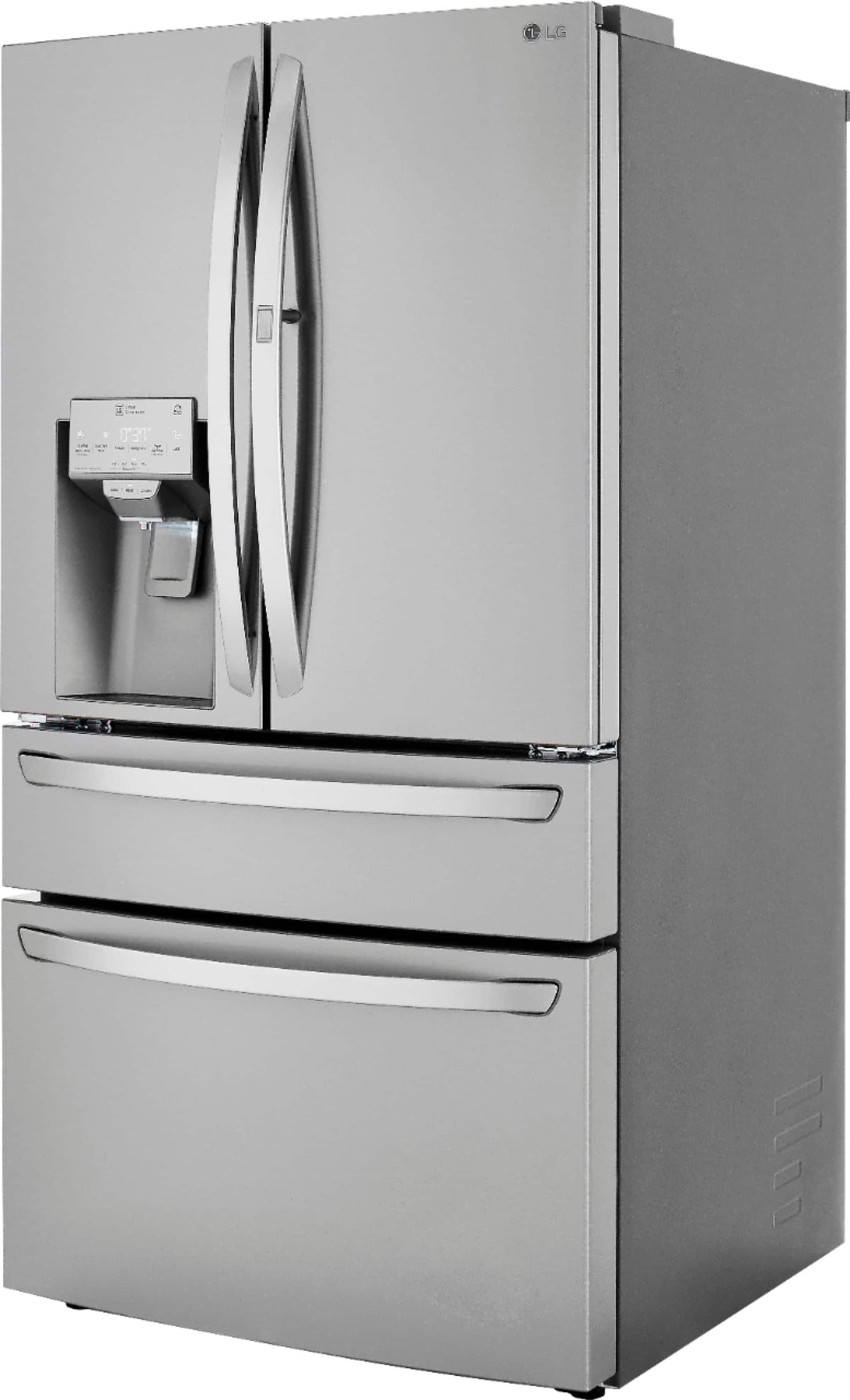 LG - 36-in 22.5 Cu. Ft. 4-Door French Door-in-Door Counter-Depth Smart Refrigerator with Craft Ice - Stainless Steel