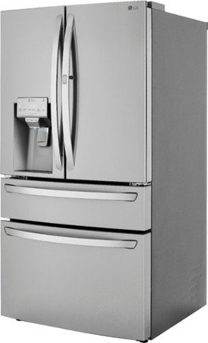 LG - 36-in 22.5 Cu. Ft. 4-Door French Door-in-Door Counter-Depth Smart Refrigerator with Craft Ice - Stainless Steel