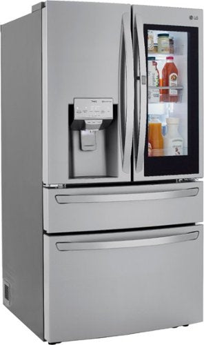 LG - 36-in Wide 22.5 Cu. Ft. 4-Door French Door-in-Door Counter-Depth Smart Refrigerator with Craft Ice - Stainless Steel