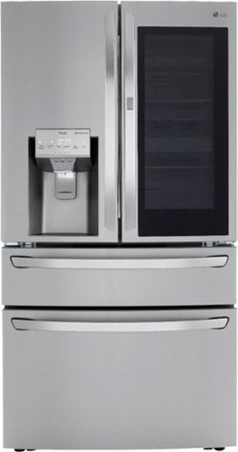 LG - 36-in Wide 22.5 Cu. Ft. 4-Door French Door-in-Door Counter-Depth Smart Refrigerator with Craft Ice - Stainless Steel