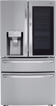 LG - 36-in Wide 22.5 Cu. Ft. 4-Door French Door-in-Door Counter-Depth Smart Refrigerator with Craft Ice - Stainless Steel