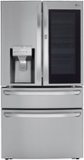 LG - 36-in Wide 22.5 Cu. Ft. 4-Door French Door-in-Door Counter-Depth Smart Refrigerator with Craft Ice - Stainless Steel