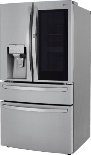 LG - 36-in Wide 22.5 Cu. Ft. 4-Door French Door-in-Door Counter-Depth Smart Refrigerator with Craft Ice - Stainless Steel