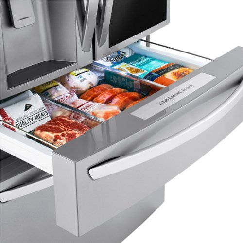 LG - 36-in Wide 22.5 Cu. Ft. 4-Door French Door-in-Door Counter-Depth Smart Refrigerator with Craft Ice - Stainless Steel