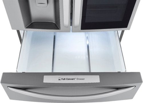 LG - 36-in Wide 22.5 Cu. Ft. 4-Door French Door-in-Door Counter-Depth Smart Refrigerator with Craft Ice - Stainless Steel