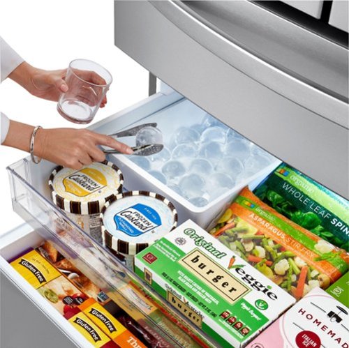 LG - 36-in Wide 22.5 Cu. Ft. 4-Door French Door-in-Door Counter-Depth Smart Refrigerator with Craft Ice - Stainless Steel