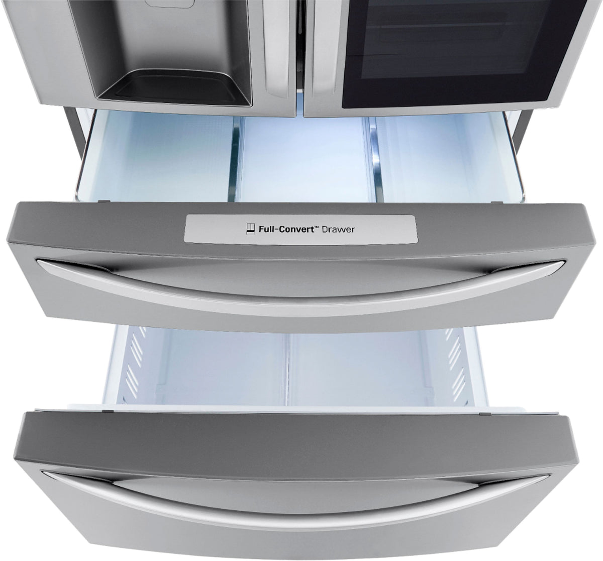 LG - 36-in Wide 22.5 Cu. Ft. 4-Door French Door-in-Door Counter-Depth Smart Refrigerator with Craft Ice - Stainless Steel