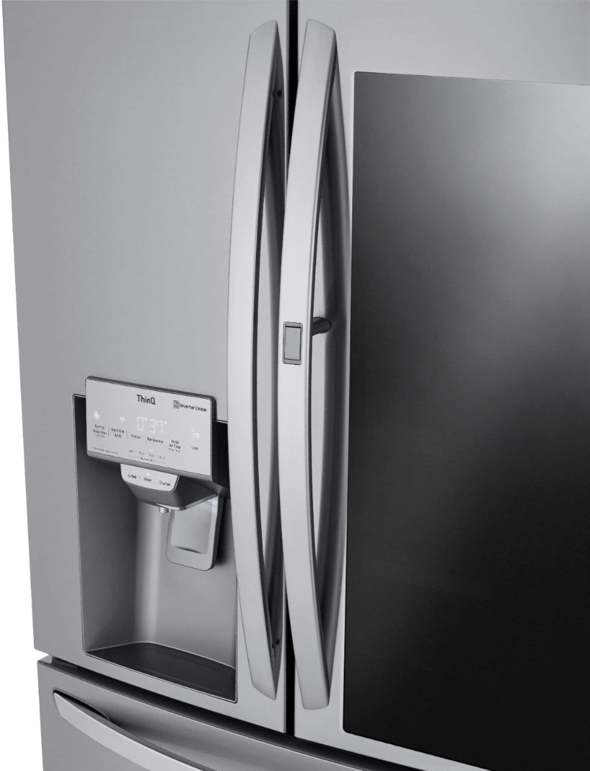 LG - 36-in Wide 22.5 Cu. Ft. 4-Door French Door-in-Door Counter-Depth Smart Refrigerator with Craft Ice - Stainless Steel