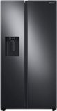 Samsung - 36 in. Wide 27.4 cu. ft. Side-by-Side Refrigerator with Large Capacity - Black Stainless Steel