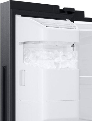 Samsung - 36 in. Wide 27.4 cu. ft. Side-by-Side Refrigerator with Large Capacity - Black Stainless Steel