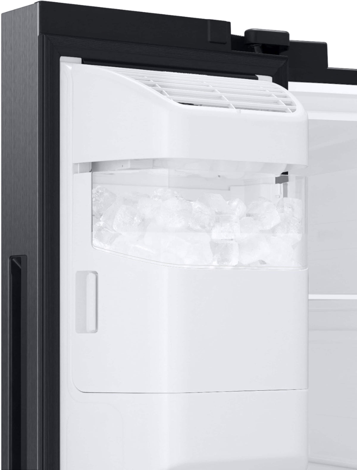 Samsung - 36 in. Wide 27.4 cu. ft. Side-by-Side Refrigerator with Large Capacity - Black Stainless Steel