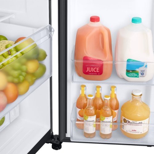 Samsung - 36 in. Wide 27.4 cu. ft. Side-by-Side Refrigerator with Large Capacity - Black Stainless Steel