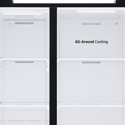 Samsung - 36 in. Wide 27.4 cu. ft. Side-by-Side Refrigerator with Large Capacity - Black Stainless Steel