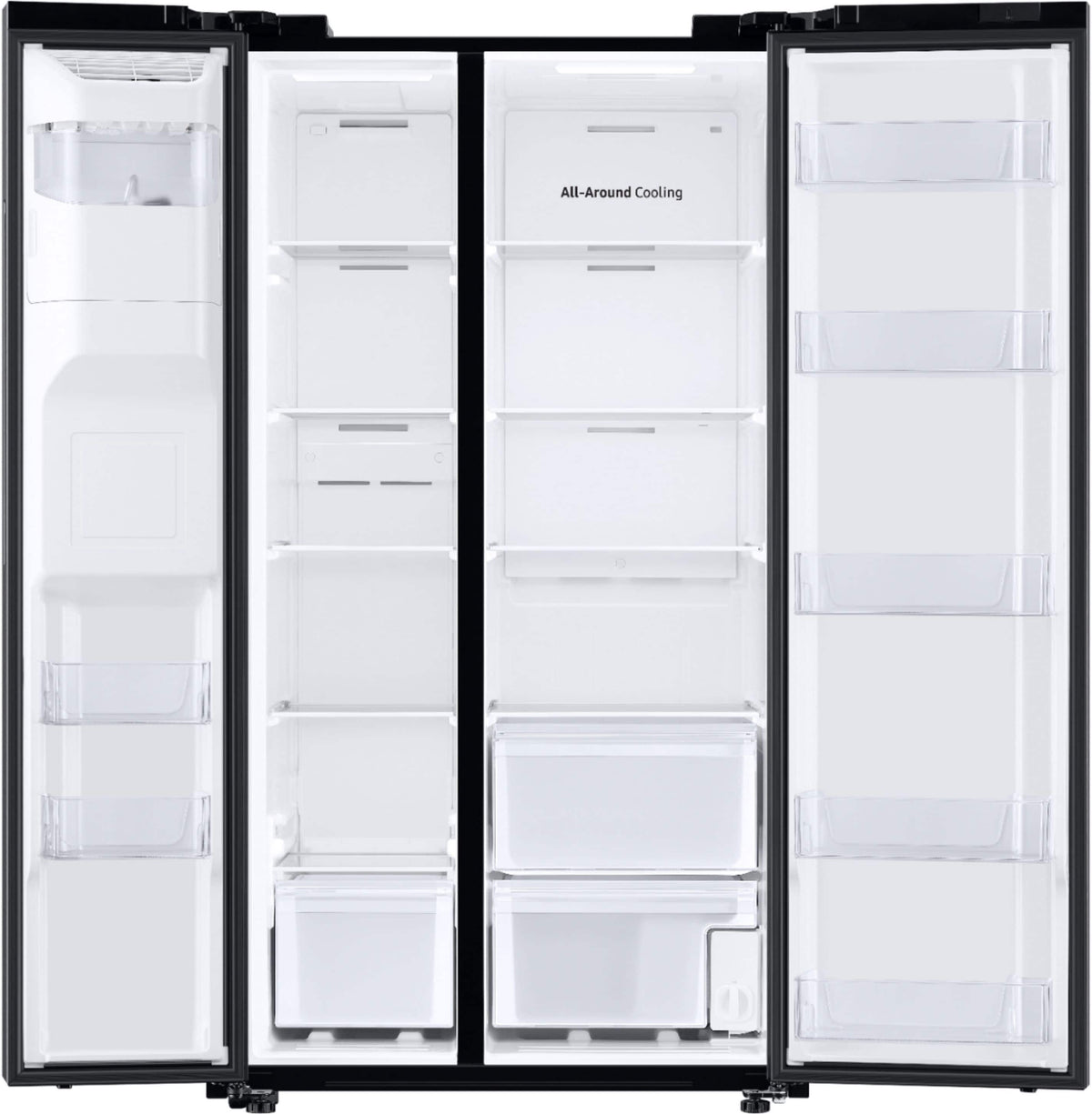 Samsung - 36 in. Wide 27.4 cu. ft. Side-by-Side Refrigerator with Large Capacity - Black Stainless Steel