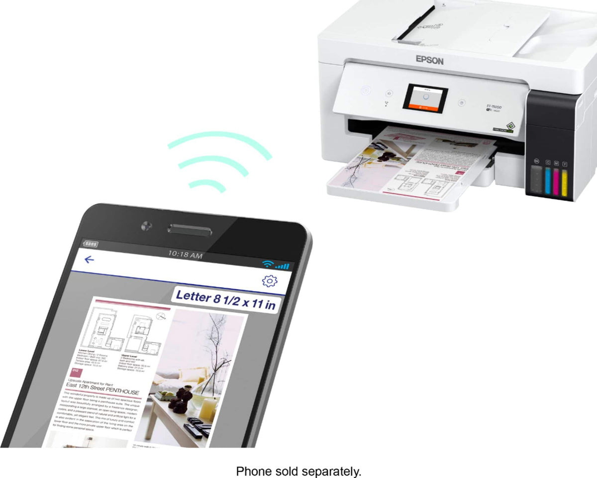 Epson - EcoTank ET-15000 Wireless All-In-One Supertank Inkjet Printer - White