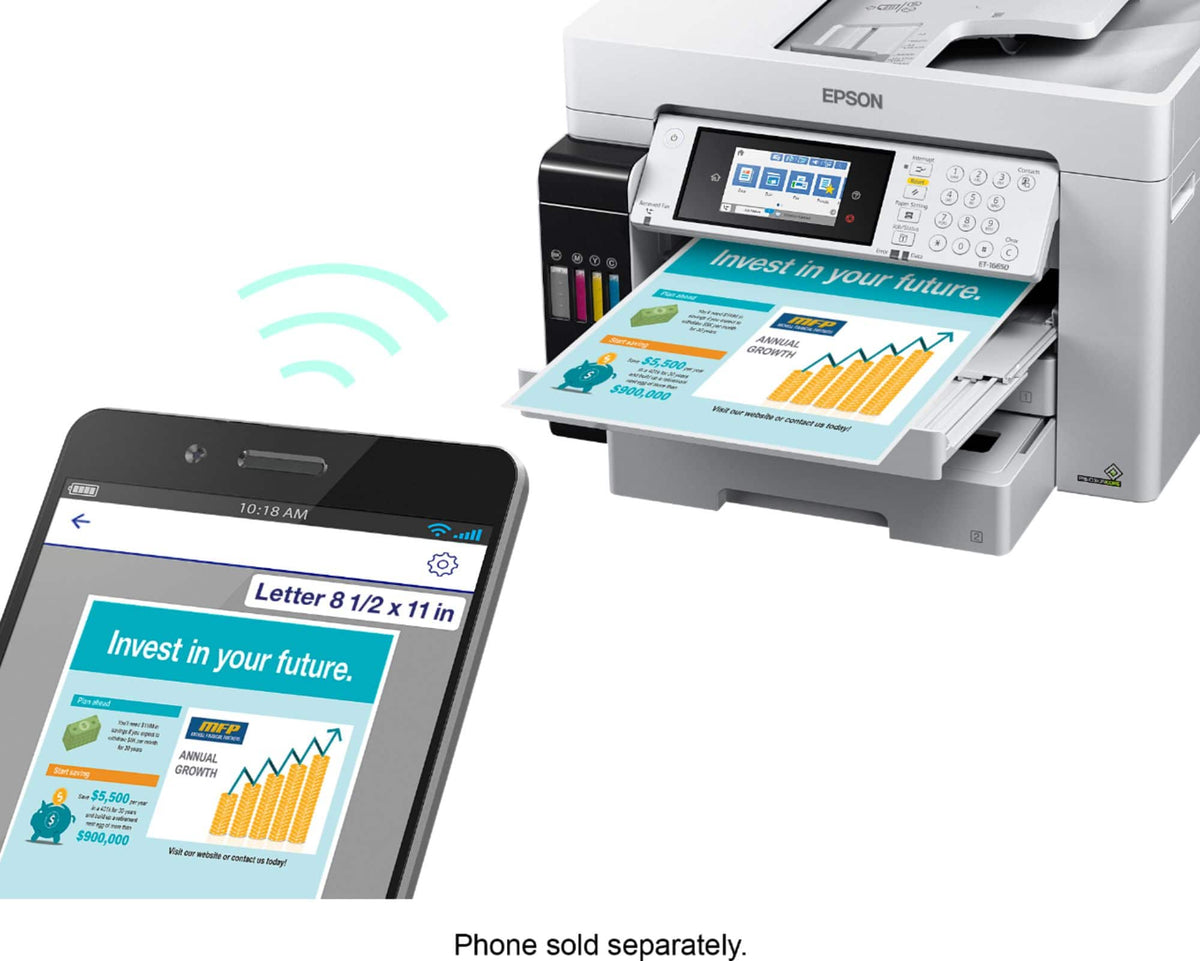 Epson - EcoTank Pro ET-16650 Wireless All-In-One Supertank Inkjet Printer - White