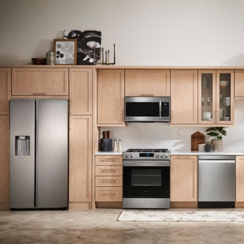Samsung - 36 in. Wide 22 cu. ft. Side-by-Side Counter Depth Smart Refrigerator with All-Around Cooling - Stainless Steel