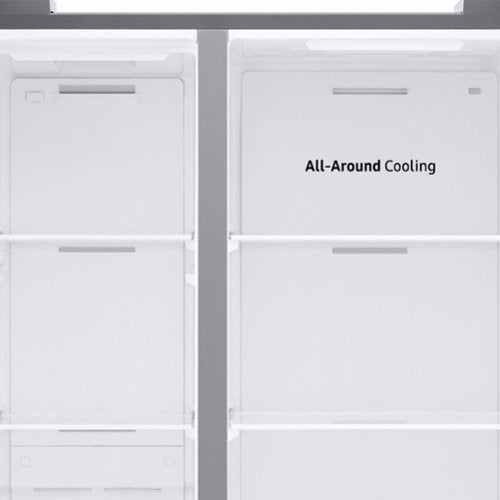 Samsung - 36 in. Wide 22 cu. ft. Side-by-Side Counter Depth Smart Refrigerator with All-Around Cooling - Stainless Steel